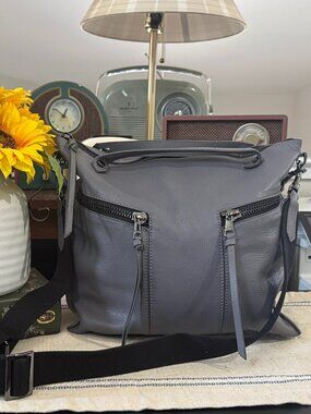 Botkier Soho Leather Messenger Crossbody Bag | Gray | Like New | Adjustable Stra